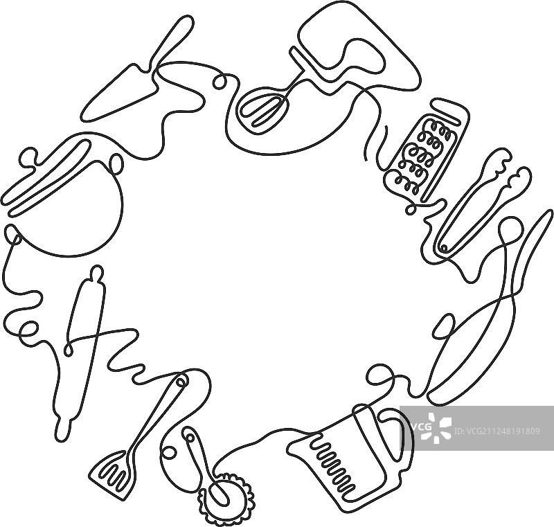 餐具线条艺术背景图片素材