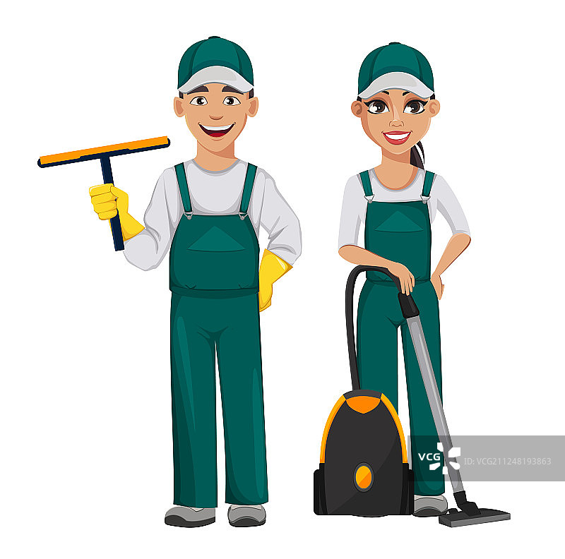 清洁服务概念卡通图片素材