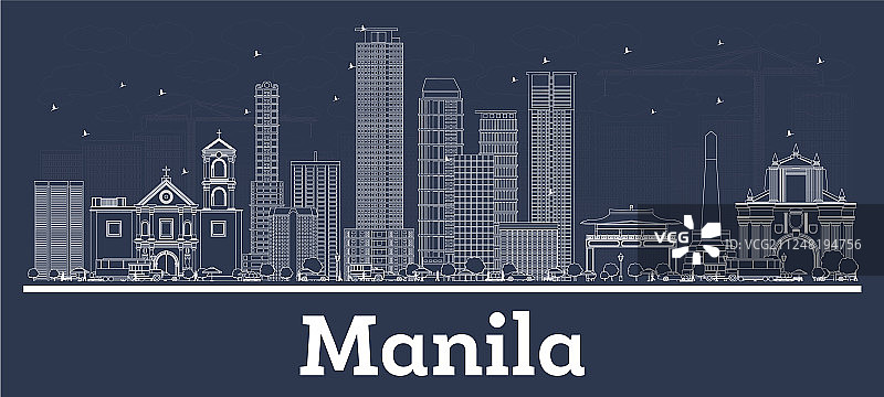 马尼拉城市天际线轮廓图片素材
