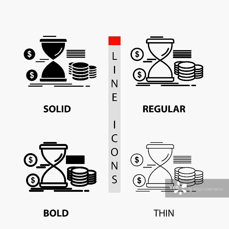 沙漏管理金钱时间硬币图标图片素材
