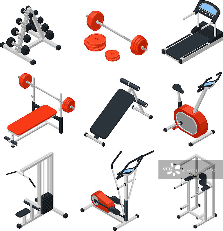 健身器材2.5D模型图片素材