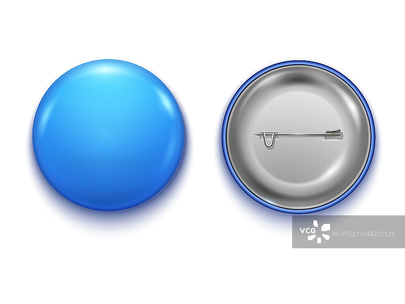 逼真的蓝色空白徽章图片素材