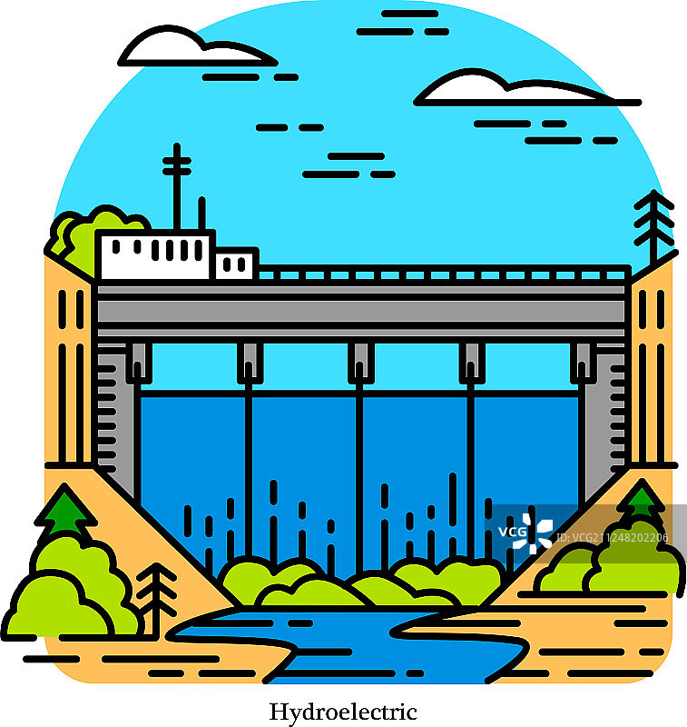 水力发电厂电力生产图片素材