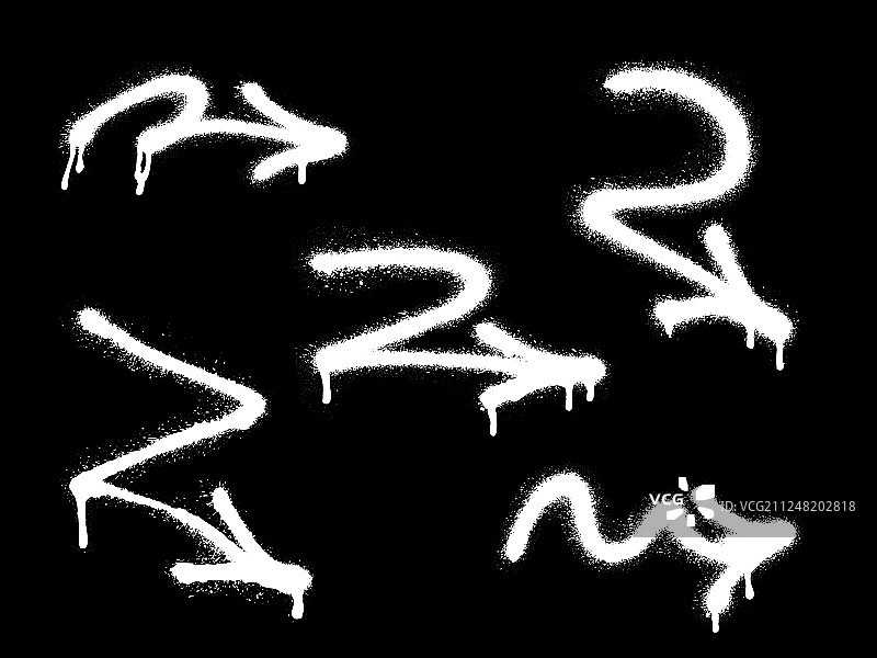 白色喷绘涂鸦箭头图片素材