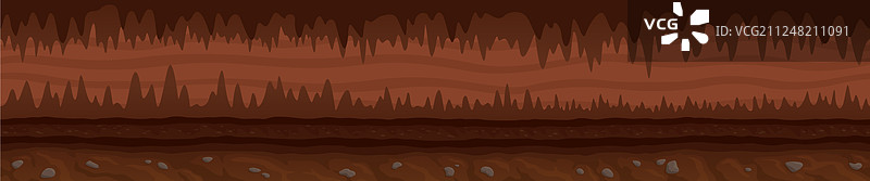 带有神秘黑暗洞穴的棕色无尽景观图片素材