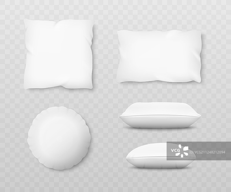 逼真的白色枕头3D模型图片素材