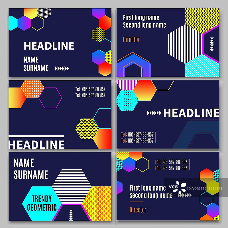几何风名片套装图片素材