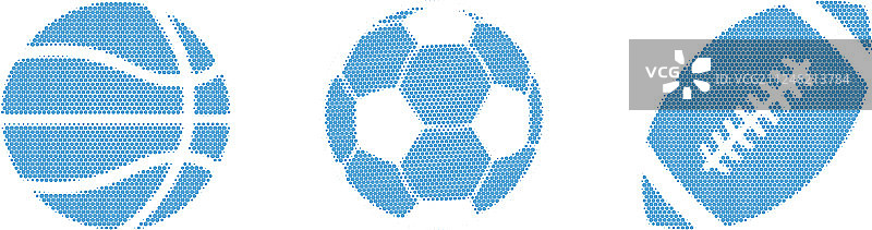 蓝色运动风半色调点状球体集合图片素材