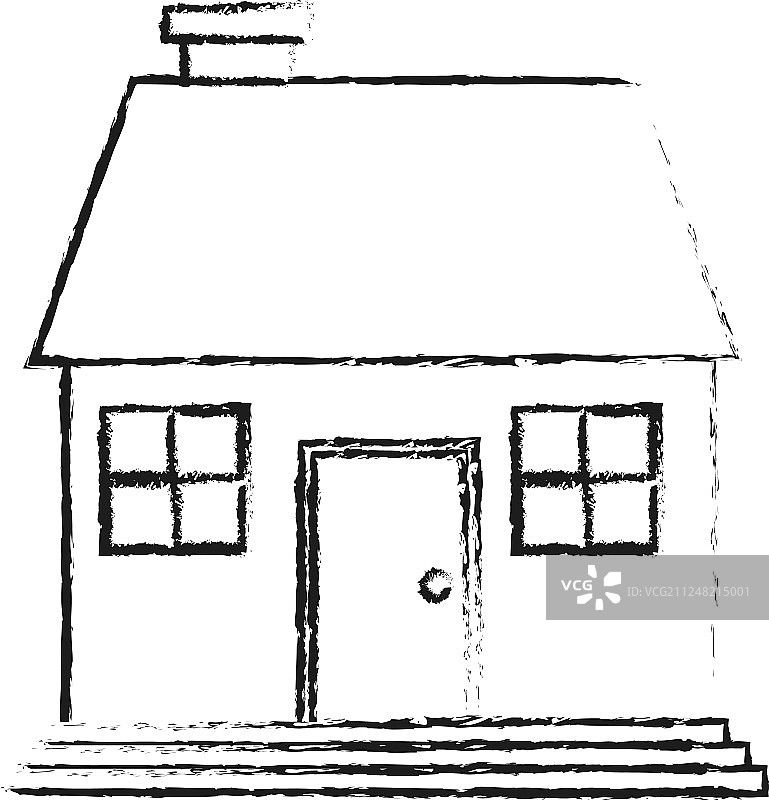 黑色模糊卡通建筑剪影图片素材