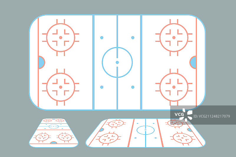 2.5D曲棍球场扁平设计图片素材