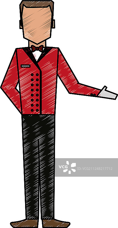 彩色铅笔全身无脸轮廓图图片素材