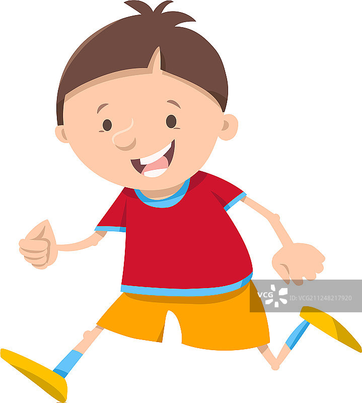 奔跑的男孩卡通角色图片素材