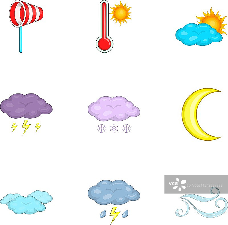 应用于App和网页的气象模板图标合集图片素材