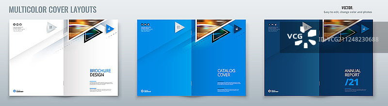 三角形宣传册模板布局设计图片素材