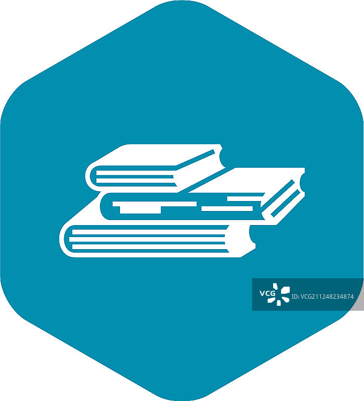 书籍堆叠图标简约风格图片素材