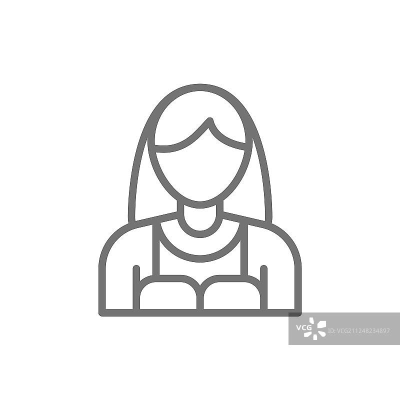 穿着民族服装的巴西女孩线条图标图片素材