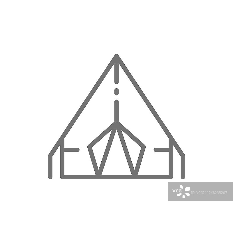 露营帐篷旅行亭子线条图标图片素材