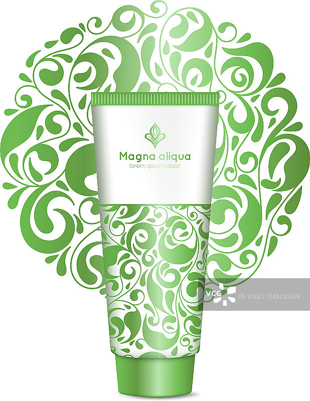 奢华绿色化妆品包装设计图片素材
