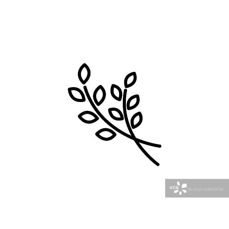 白色背景上的网页线条图标树枝嫩枝图片素材