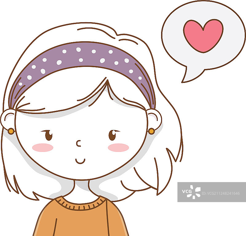 可爱的卡通女孩时尚装扮肖像图片素材