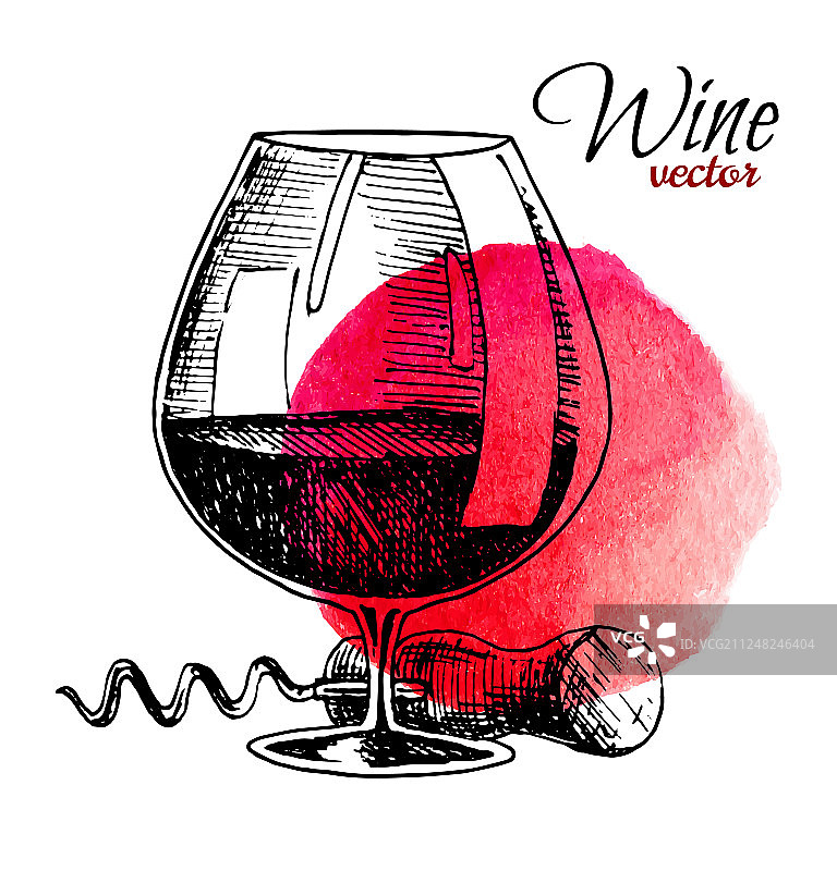 黑色复古葡萄酒杯和开瓶器图片素材