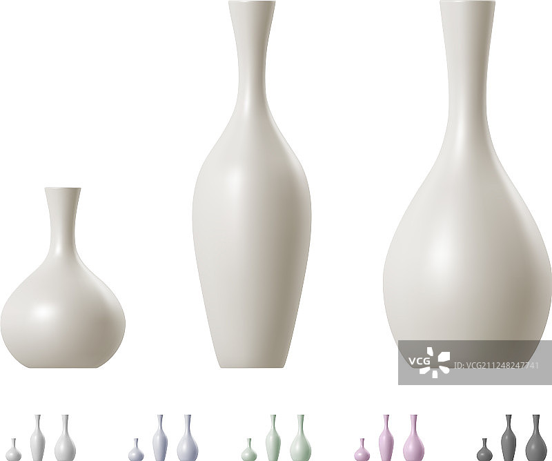 现代陶瓷花瓶套装图片素材