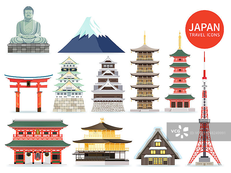 日本著名地标图标图片素材