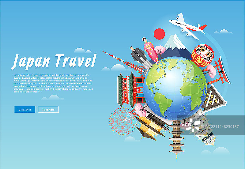 日本著名地标旅游背景图片素材