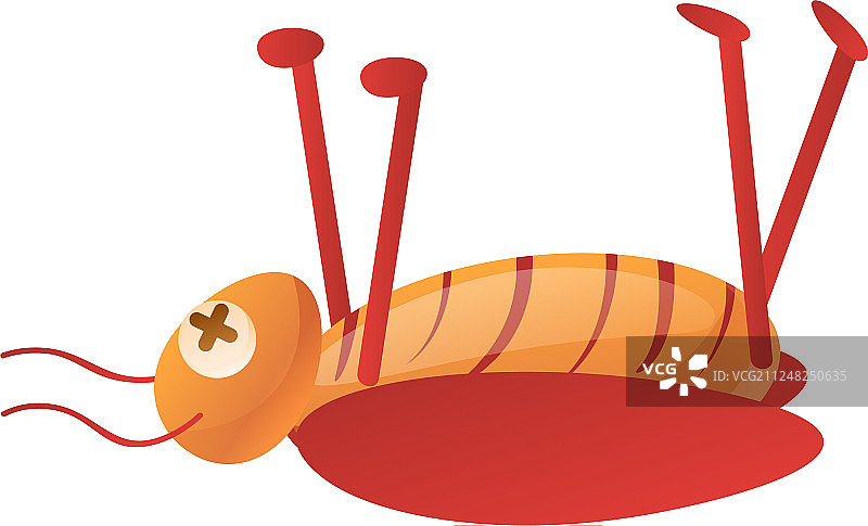 卡通风格的死蟑螂图标图片素材