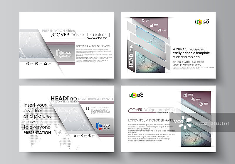 演示幻灯片的业务模板集图片素材