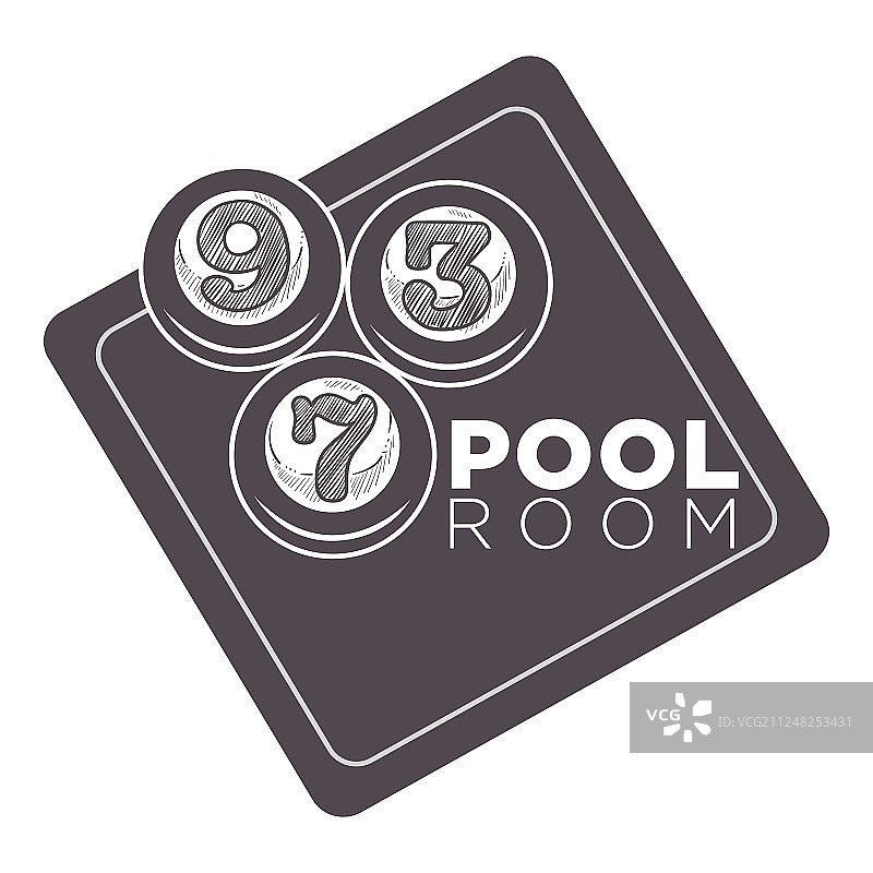 台球桌上的带编号的母球图片素材