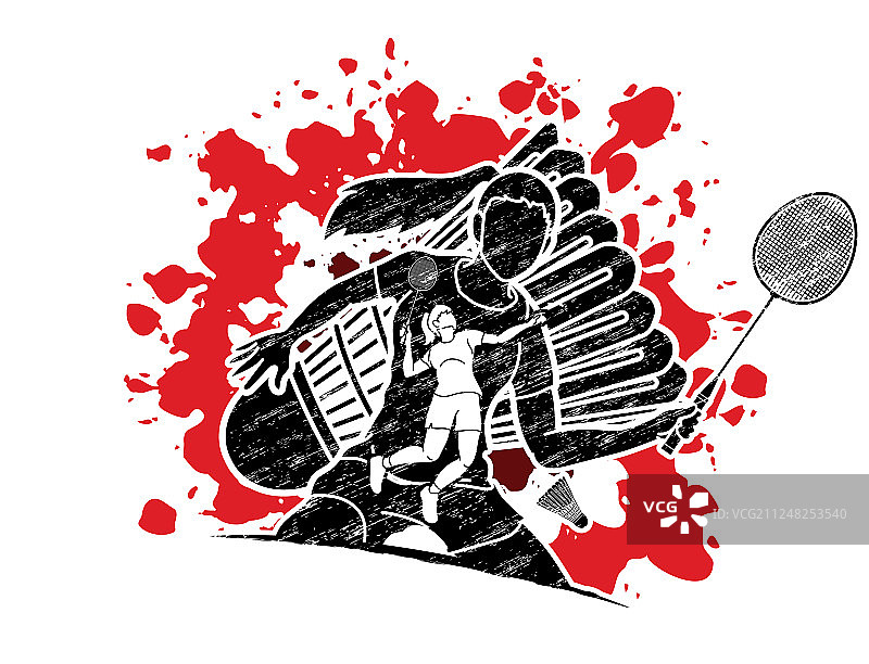 羽毛球运动员卡通图形图片素材
