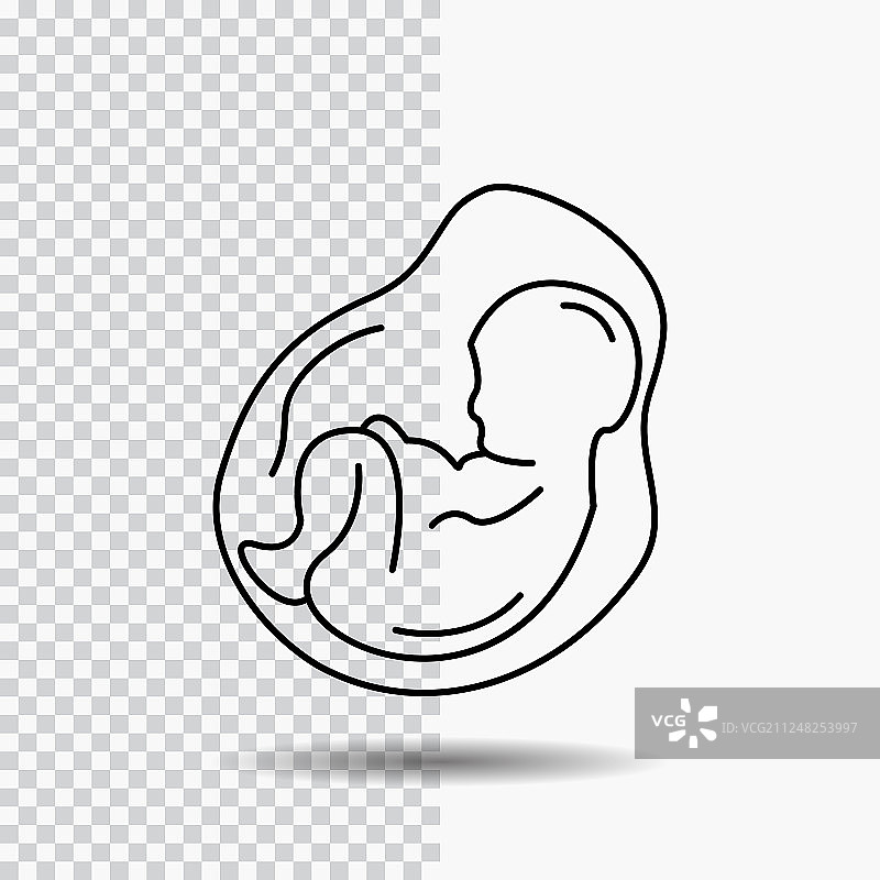 婴儿怀孕妇产科胎儿线条图片素材