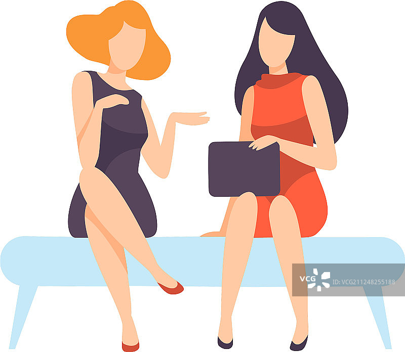 两个穿着时尚的年轻女子图片素材