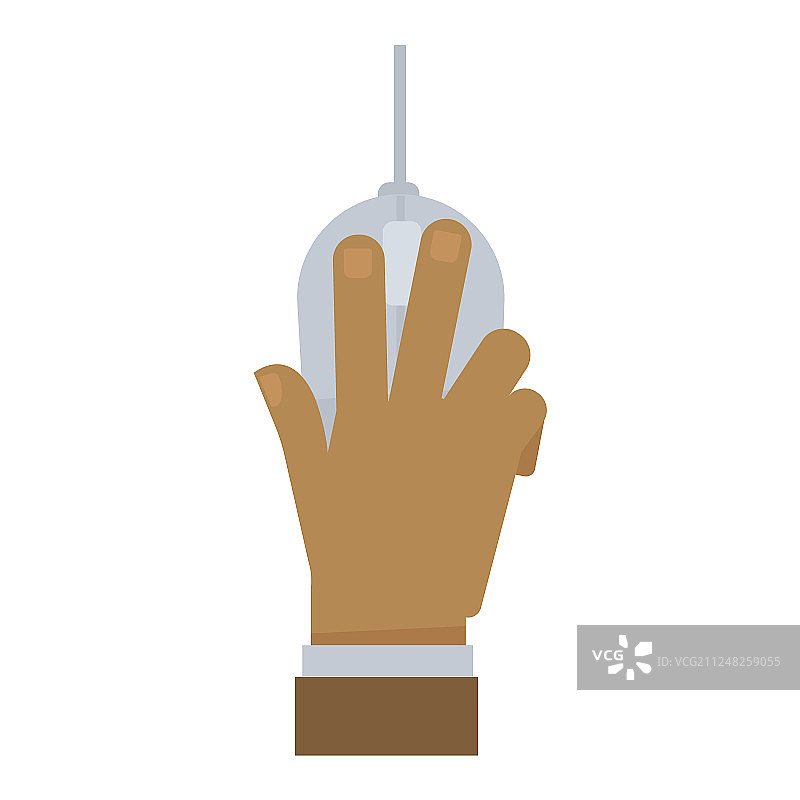 手放在电脑鼠标上，扁平图标图片素材