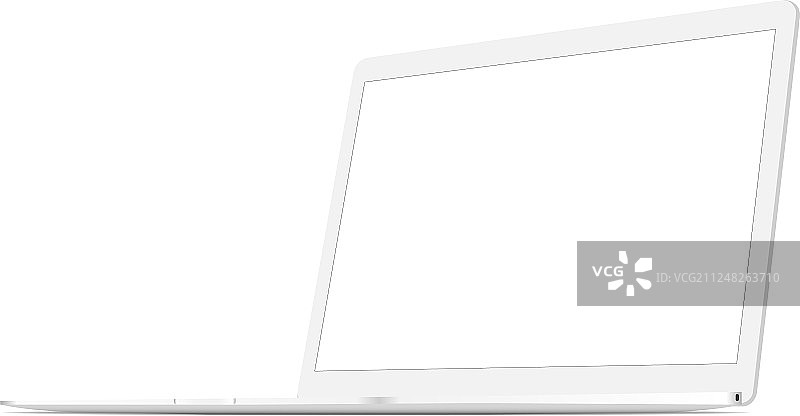 白色笔记本电脑模型样机（隔离）图片素材