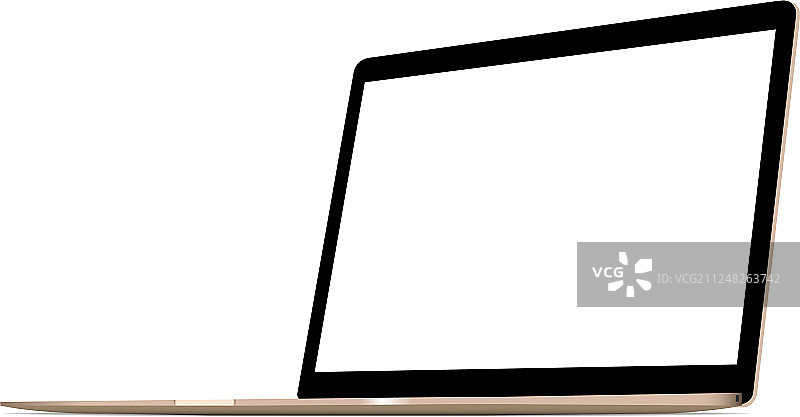 金色笔记本电脑模型图片素材