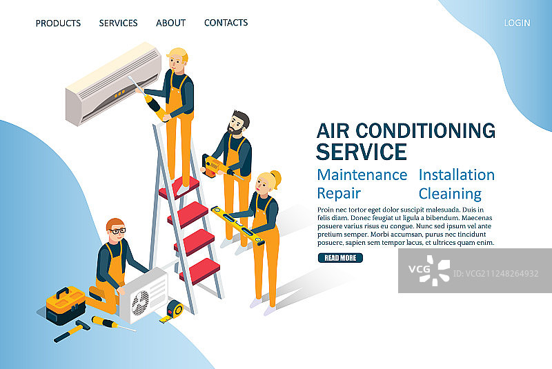 空调服务网站引导页图片素材