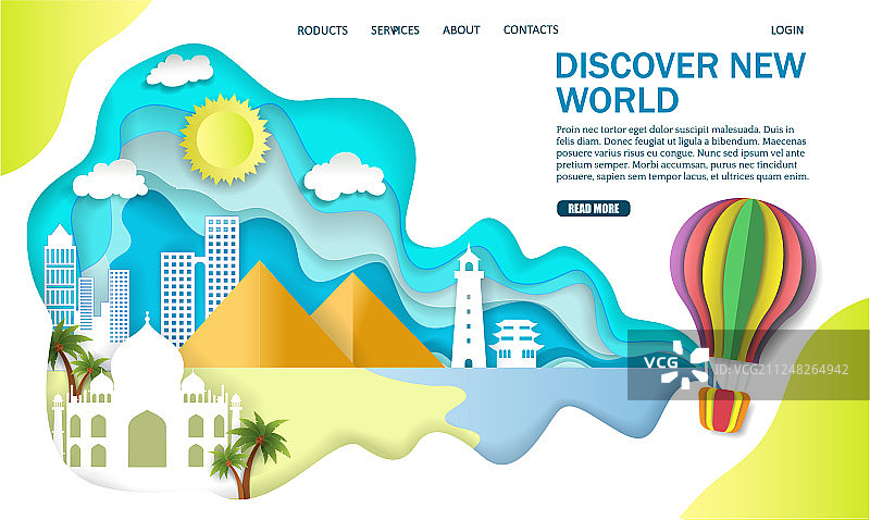 探索新世界网站着陆页图片素材