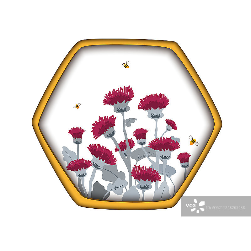 手绘蓟标签模板图片素材