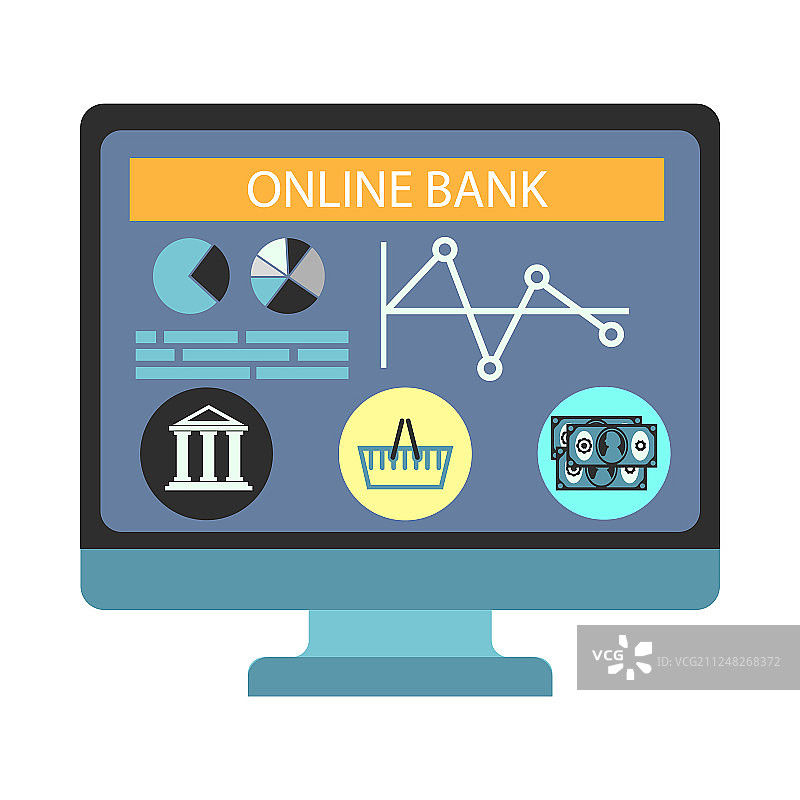 网上银行支付电脑显示器图片素材
