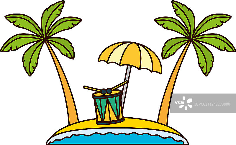 巴西海滩狂欢节鼓乐图片素材