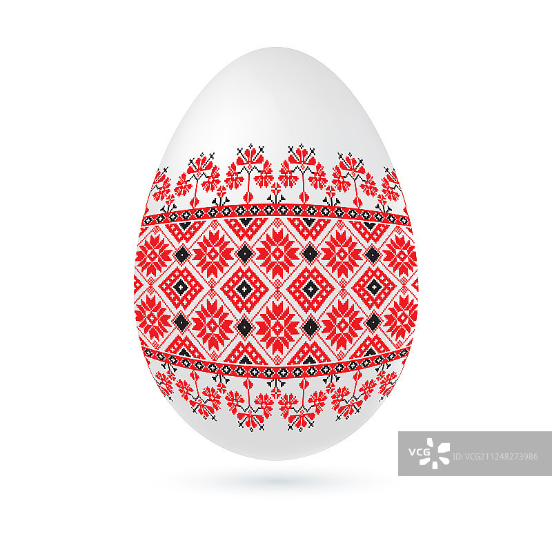 带有十字绣的复活节民族风装饰彩蛋图片素材