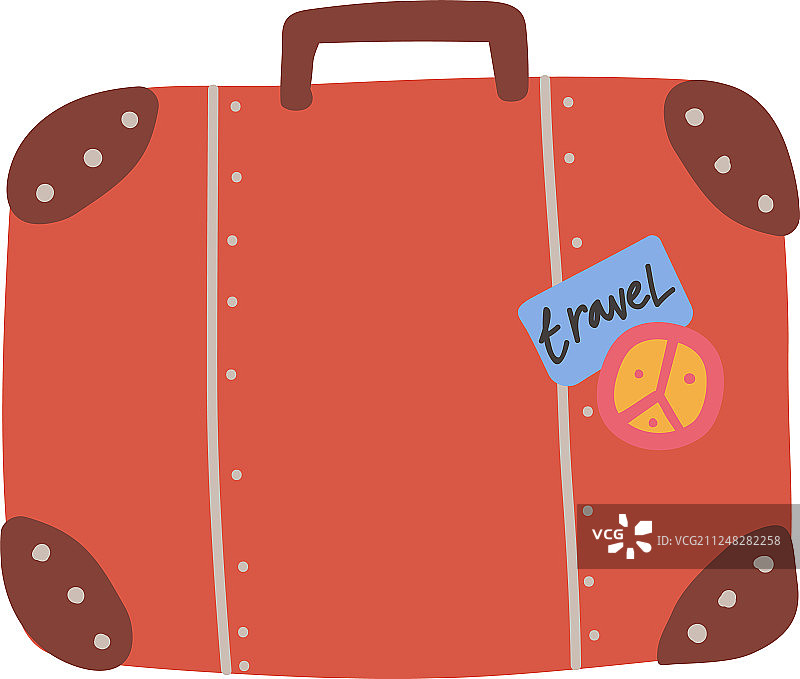 复古皮革旅行箱夏季旅行标志图片素材
