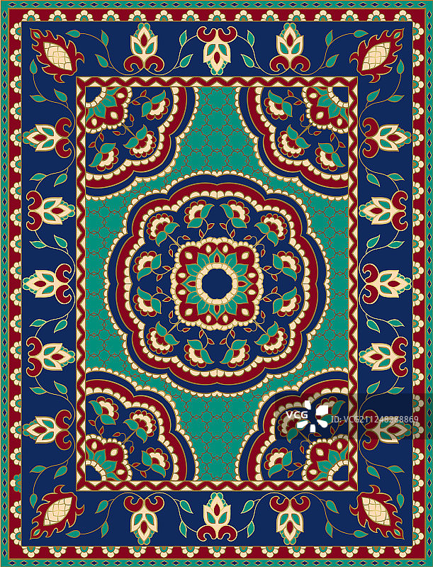 彩色曼陀罗地毯图片素材