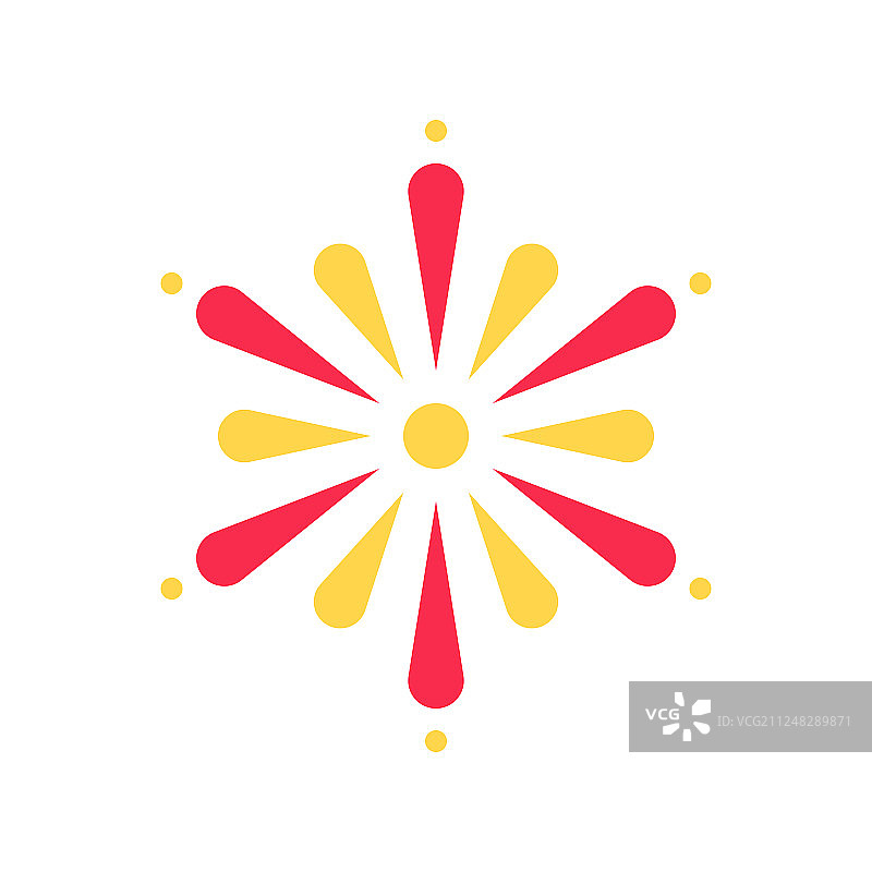 中国新年烟花扁平风格图标图片素材