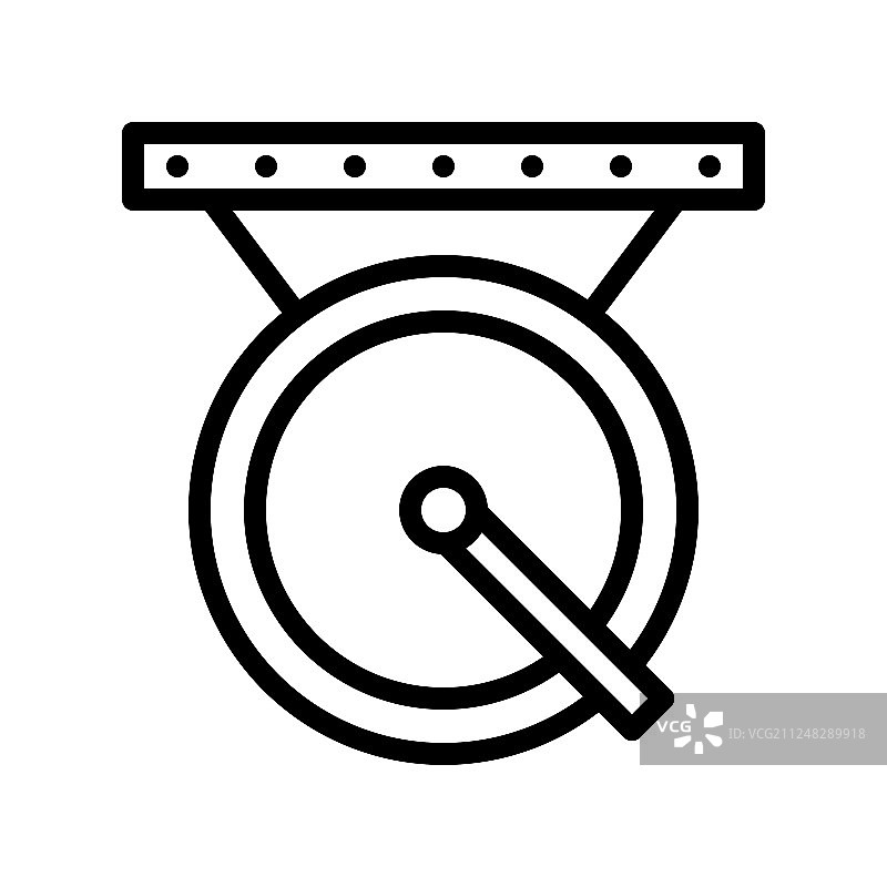 锣中国新年相关线性风格图标图片素材