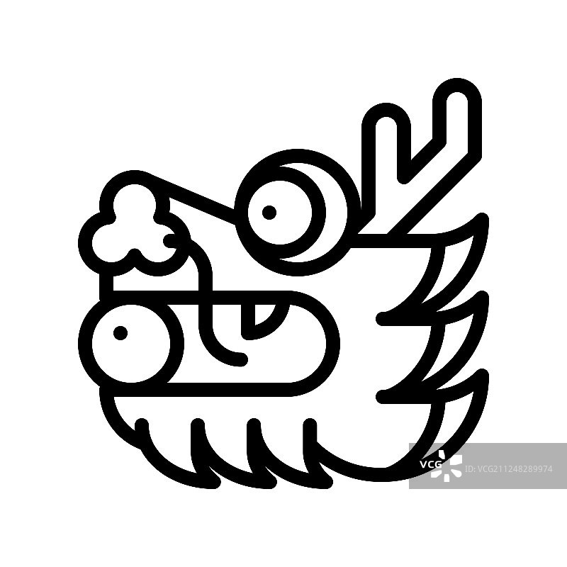中国新年龙头线条风格图片素材