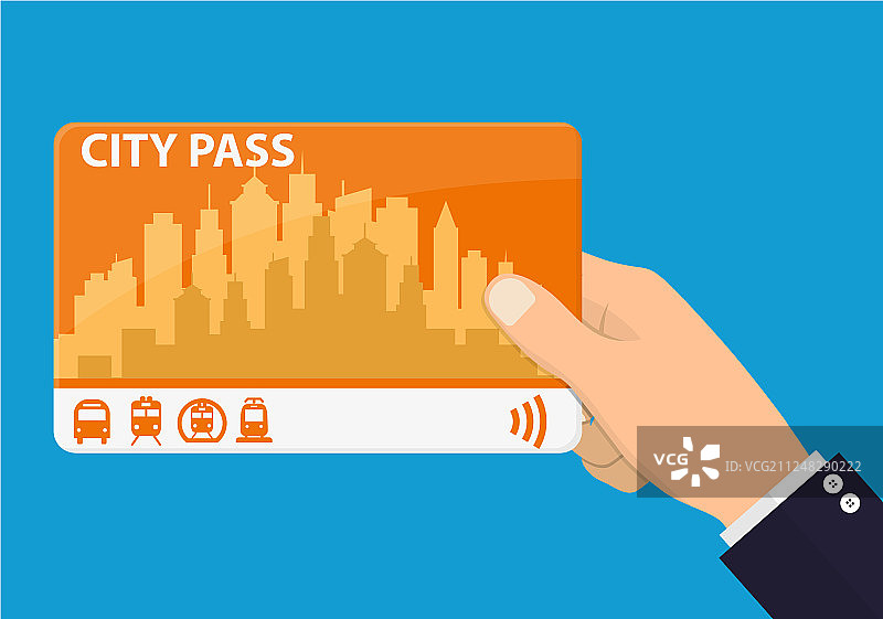 拿着城市通行证的手图片素材