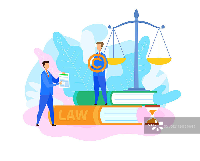 知识产权律师扁平图标图片素材